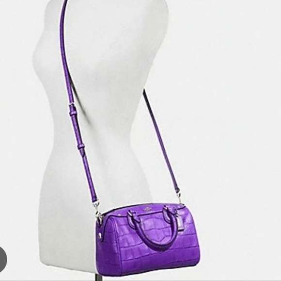 ✨️NWOT✨️ Coach Baby Bennett Purple Croc Embossed 2Way Satchel, 2016, $295 MSRP - Picture 2 of 2